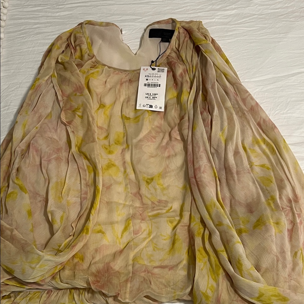 Zara Floral Blouse - Yellow and Pink